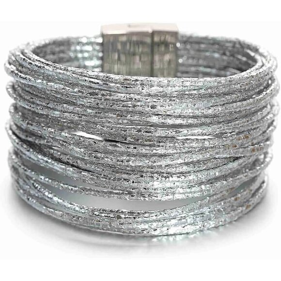 Women, Boho Leather Wrap Multi-Layer Pearl Crystal Bracelet Bangle Jewelry - Picture 1 of 7